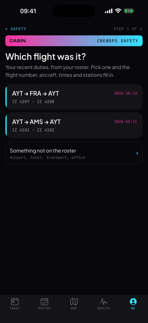 Crewops Safety on the phone: a report started from the duty